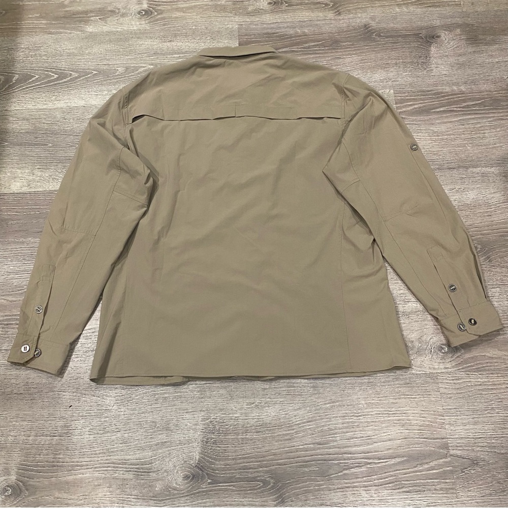 Vycah Men's XL Trophy Tee Hunting Shirt Khaki Nylon Spandex Vented - Picture 8 of 13